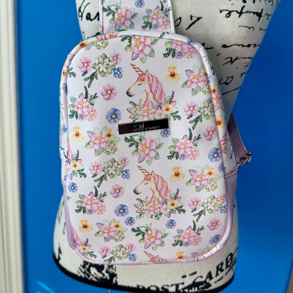 HANDMADE ONE OF A KIND Pink Unicorn Backpack Crossbody Bag